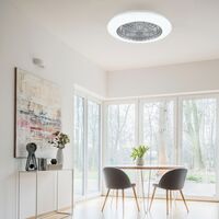 Trio Stralsund LED tuuletinplafondi  valkoinen tähtitaivas RGB